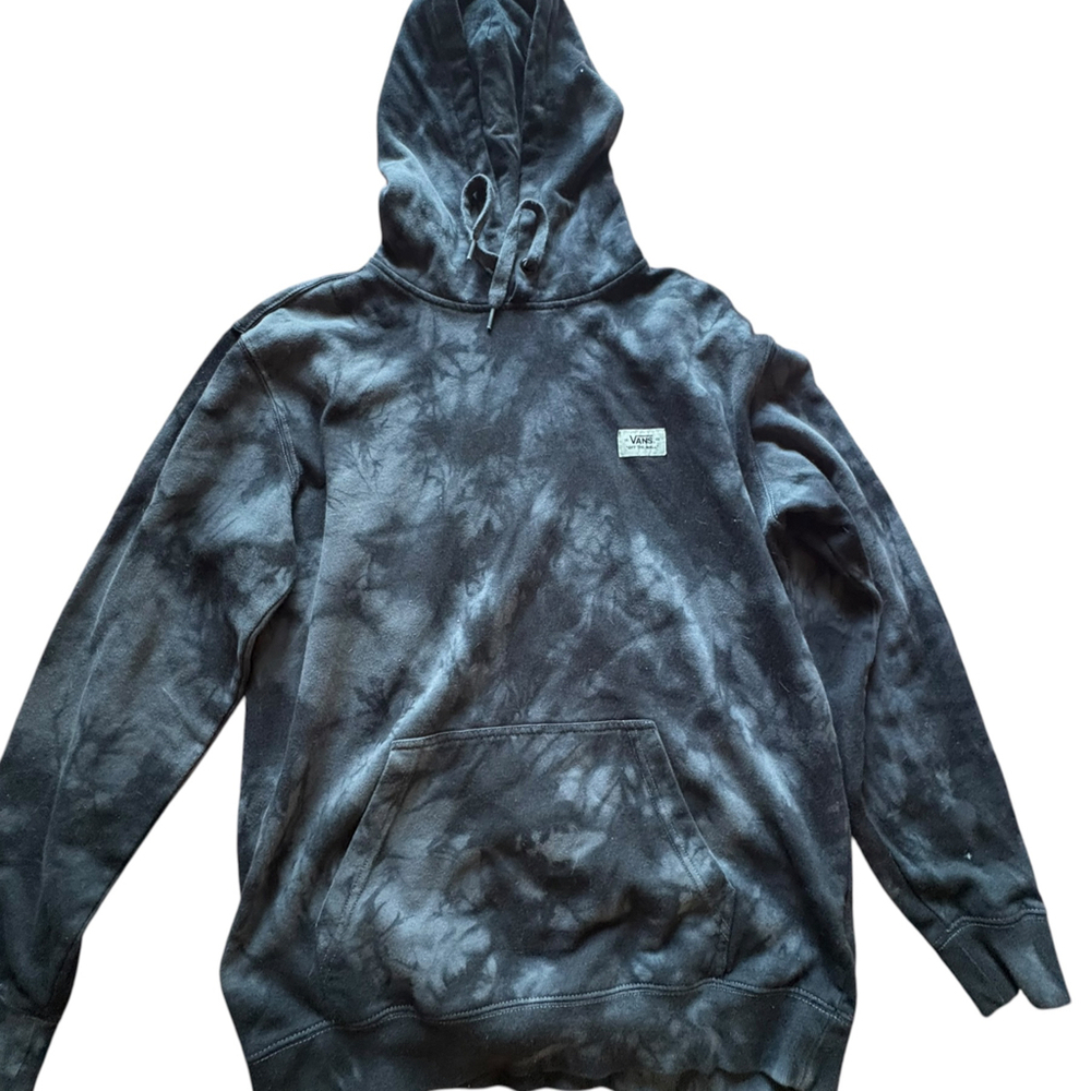 Vans Off The Wall Black Gray Tie Dye Pullover Hoodie Medium Skater
